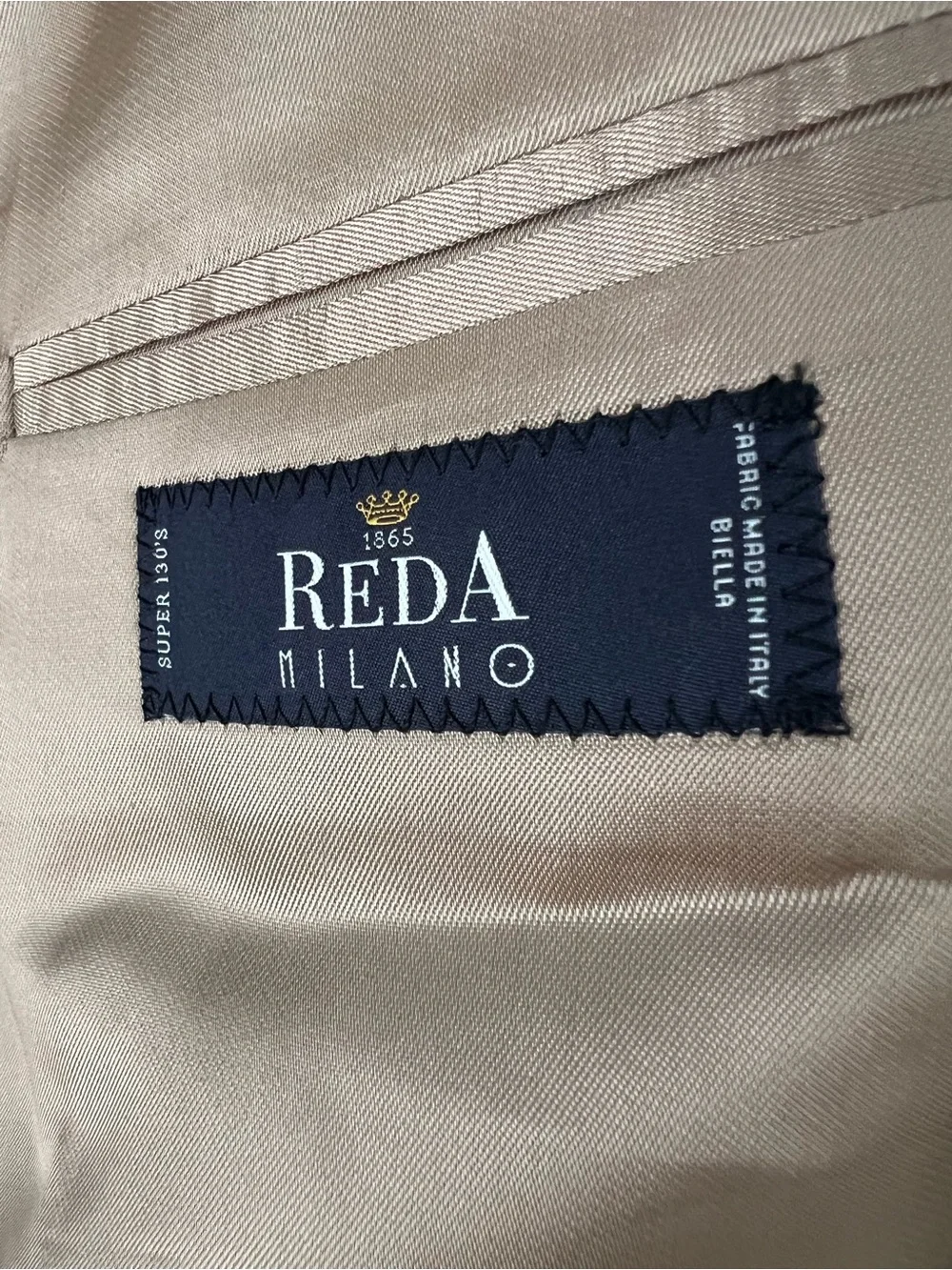 Bloomingdale's Italian Reda Super 130, Sport Coat , Beige with Blue Windowp